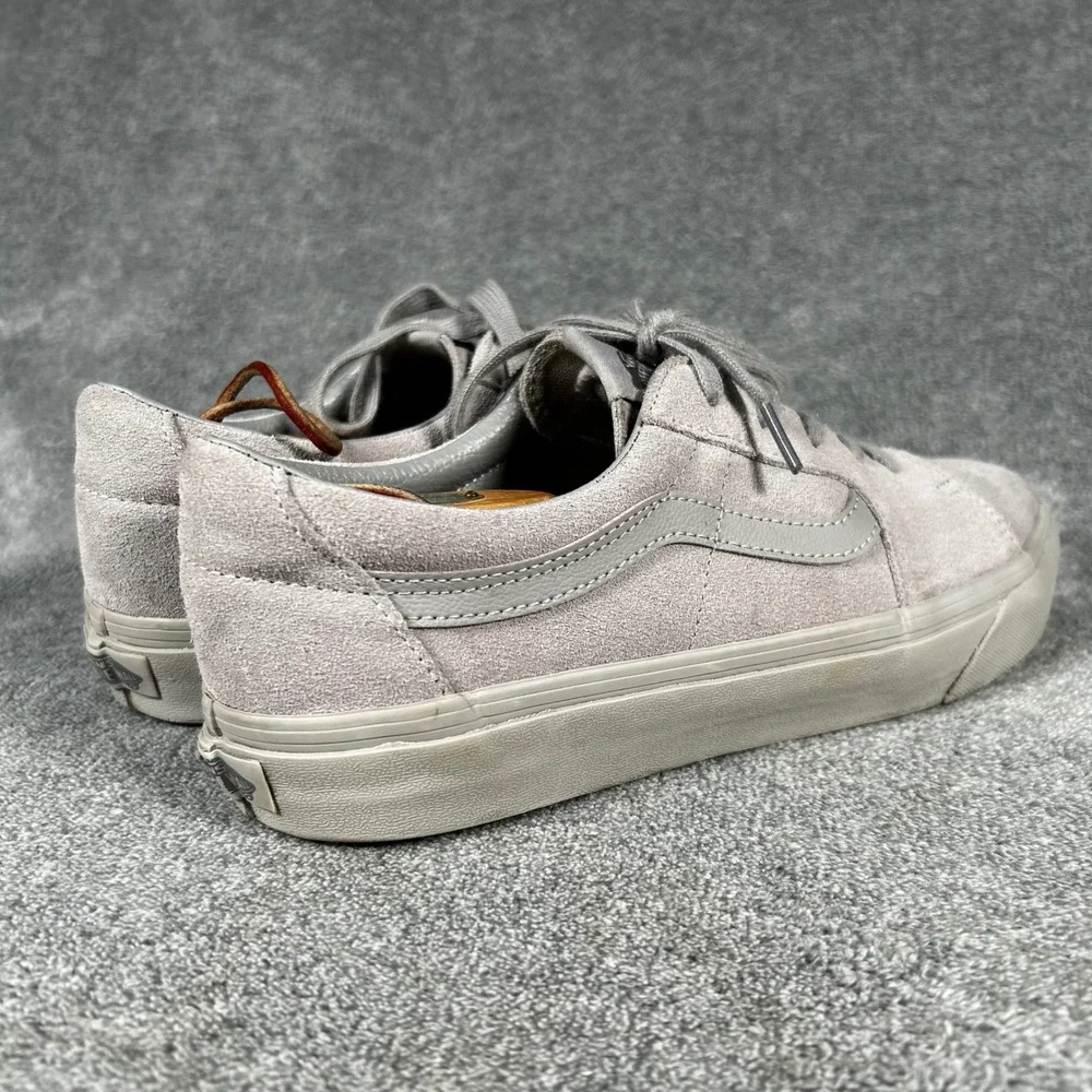 Vans Sk8-Low Grey Suede Monochrome Skate Shoes Mens 10.5 Womens 12